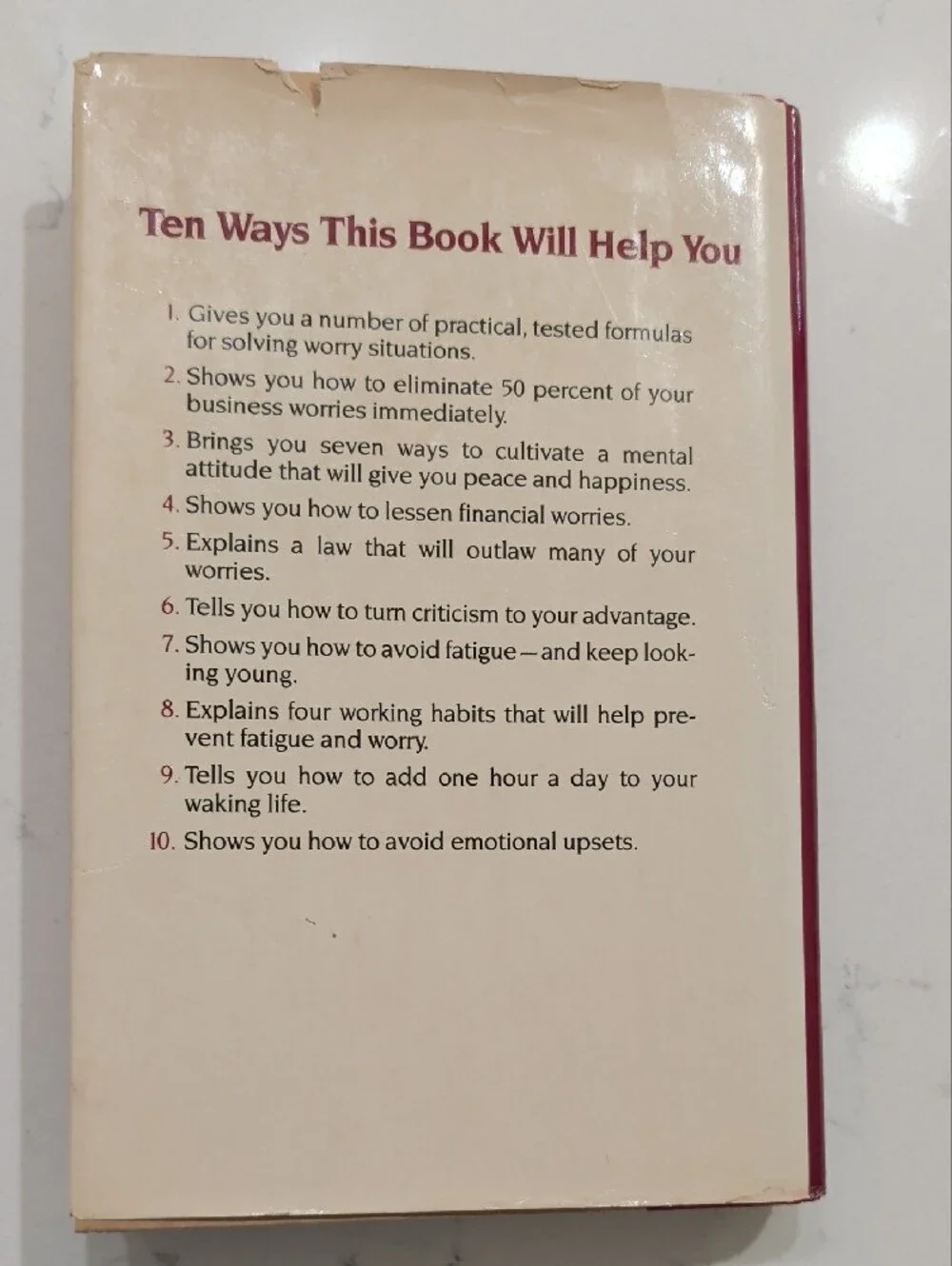 How to Stop Worrying and Start Living - hard Cover. Vintage.
